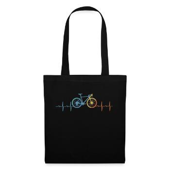 Vélo Heartbeat Cadeau Hobby - Sac en tissu - noir - Devant