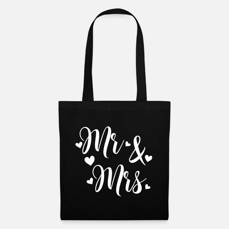 Mr And Mrs white love script - Sac en tissu - noir