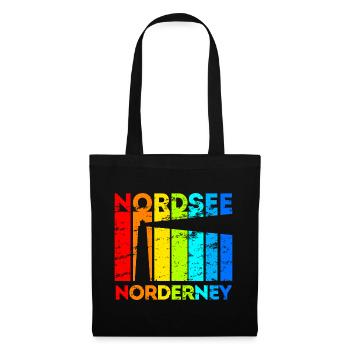 Norderney Nordsee Ostfriesische Insel Geschenk - Stoffbeutel - Schwarz - Vorne