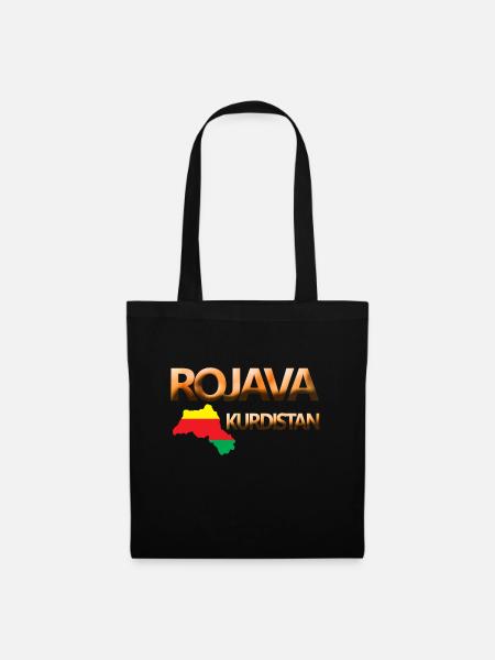Rojava Kurdistan kurd - Stoffbeutel - Schwarz