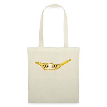 Chaton regardant par une fermeture éclair ouverte - Sac en tissu - nature - Devant