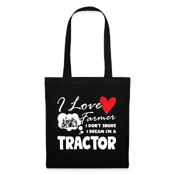 Farmer Don t Snore I Dream I m A Tractor Driver - Stoffbeutel - Schwarz - Vorne
