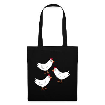 Chicken White White Chickens Hens Easter - Tote Bag - black - Front