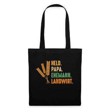 Landwirtschaft Bauer Vater Papa Landwirt - Stoffbeutel - Schwarz - Vorne