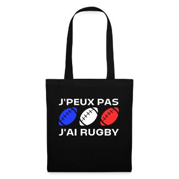 T-shirt France original je peux pas j ai rugby - Sac en tissu - noir - Devant