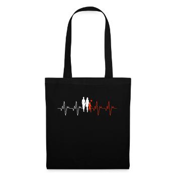 Family, Heartbeat, Children, Parents - Tote Bag - black - Front