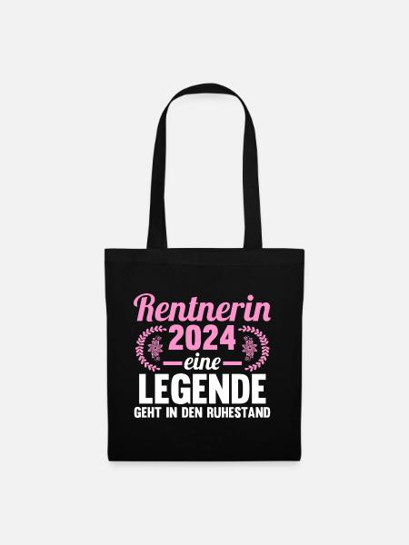 Rentnerin 2024 Pension Ruhestand Rente - Stoffbeutel - Schwarz