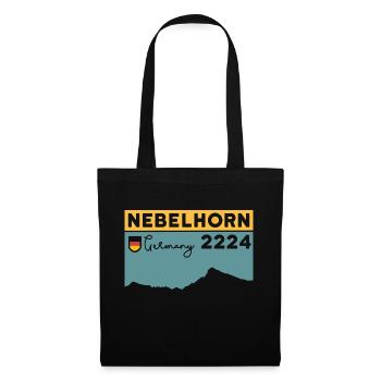 Nebelhorn Finisher Besteigung Wandern Oberstdorf - Stoffbeutel - Schwarz - Vorne