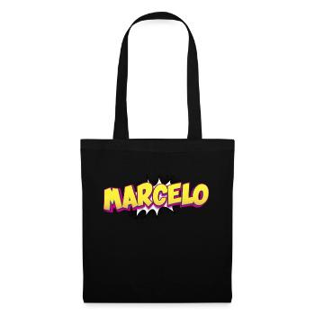 Marcelo Nom personnalisé Style bande dessinée Pop Art, - Sac en tissu - noir - Devant