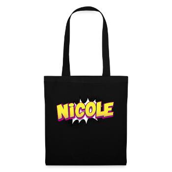 Nicole Nom personnalisé Style BD Pop Art, - Sac en tissu - noir - Devant