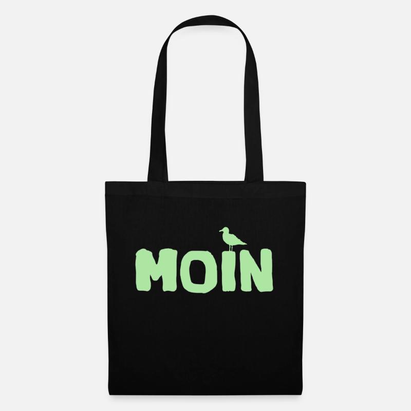 Moin die Möwe - Shirt Geschenkidee - Stoffbeutel - Schwarz