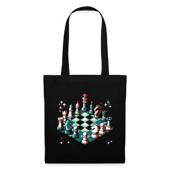 Pixel Chess Art Chess joueur cadeau - Sac en tissu - noir - Devant