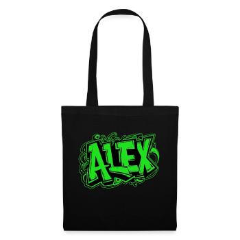 Alex Name Graffiti Green - Tote Bag - black - Front
