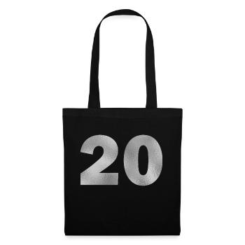 Anniversaire 20 ans - Sac en tissu - noir - Devant