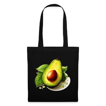 Avocado für einen Avocado Liebhaber und Sportler - Stoffbeutel - Schwarz - Vorne
