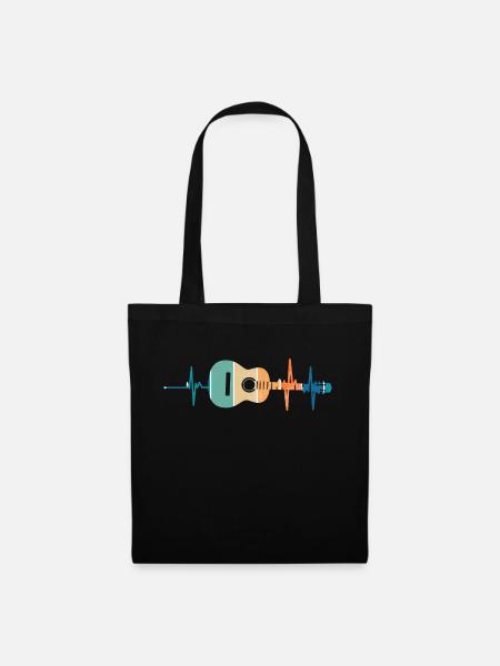 battement De cœur guitare - Sac en tissu - noir