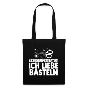 Beziehungsstatus Bastler Bastelunterricht Basteln - Stoffbeutel - Schwarz - Vorne