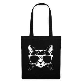 Funny Cat with Sunglasses Kitten Sunglas Cats - Tote Bag - black - Front