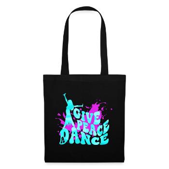 Give Peace a Dance Ballett und Tanz Geschenk - Stoffbeutel - Schwarz - Vorne