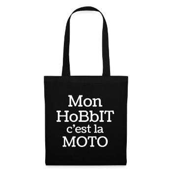 moto, motard, chopper - Sac en tissu - noir - Devant