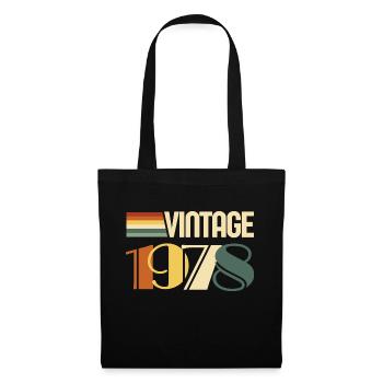 Jahrgang 1978 - 1978 Jubiläumsgeschenk - Stoffbeutel - Schwarz - Vorne