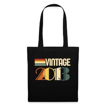 Jahrgang 2013 - 2013 Jubiläumsgeschenk - Stoffbeutel - Schwarz - Vorne