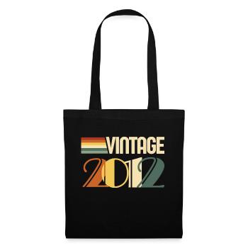 Jahrgang 2012 - 2012 Jubiläumsgeschenk - Stoffbeutel - Schwarz - Vorne