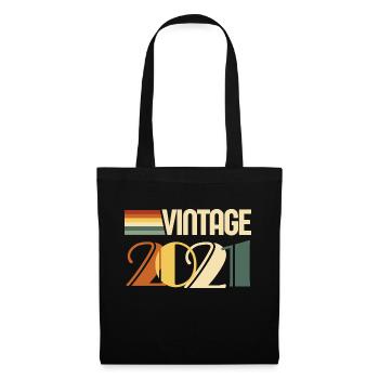 Jahrgang 2021 - 2021 Jubiläumsgeschenk - Stoffbeutel - Schwarz - Vorne