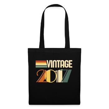 Jahrgang 2017 - 2017 Jubiläumsgeschenk - Stoffbeutel - Schwarz - Vorne