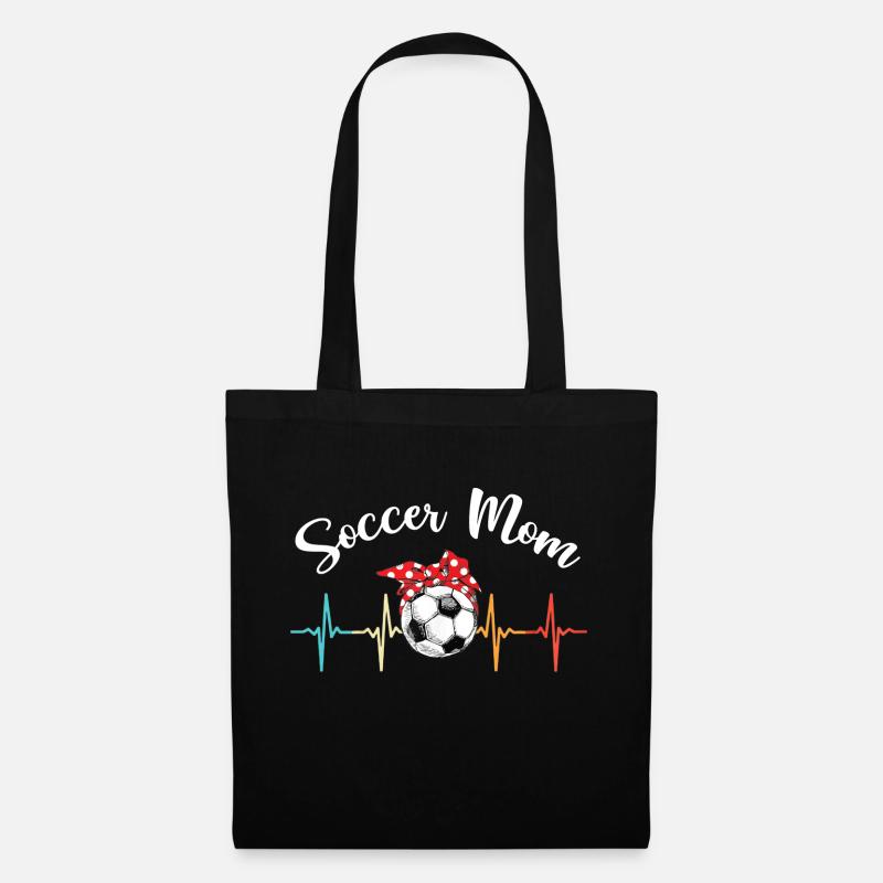 Mama Soccer Stuff Moms Player Heratbeat Soccer Mom - Stoffbeutel - Schwarz