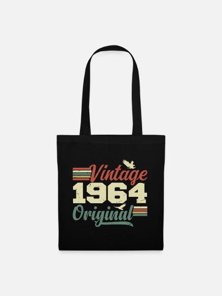Jahrgang 1964 Retro 1964 Jubiläumsgeschenk - Stoffbeutel - Schwarz