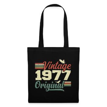 Vintage 1977 Cadeau Anniversaire 1977 Retro - Sac en tissu - noir - Devant