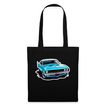 voiture vintage couché de soleil - Sac en tissu - noir - Devant