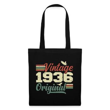 Vintage 1936 Cadeau Anniversaire 1936 Retro - Sac en tissu - noir - Devant