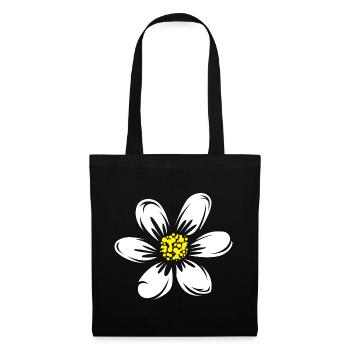 Daisy Boho prairie plantes Nature symbole - Sac en tissu - noir - Devant