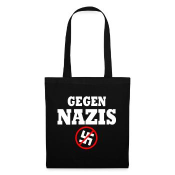 Gegen nazis - Stoffbeutel - Schwarz - Vorne