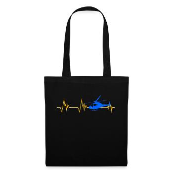 Helicopter Heartbeat Gift Aviation Sports - Tote Bag - black - Front