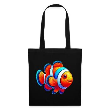 Poisson-clown - Sac en tissu - noir - Devant