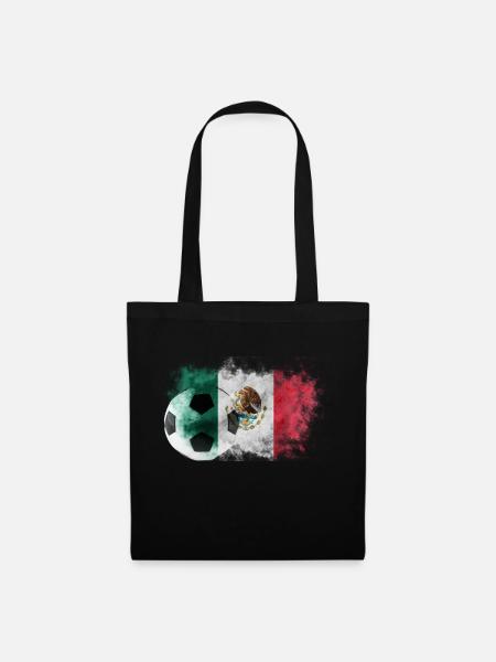 Mexico flag with soccer ball - Tote Bag - black