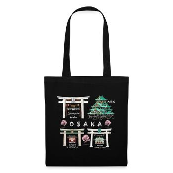 Château d’Osaka, Sanctuaires, Dessin Du Temple, Japon - Sac en tissu - noir - Devant