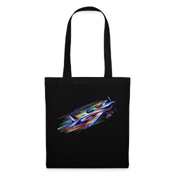 Avion de voltige - Sac en tissu - noir - Devant