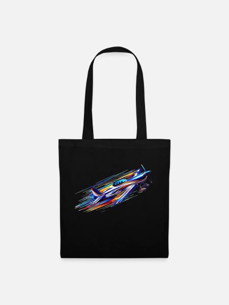 Avion de voltige - Sac en tissu - noir