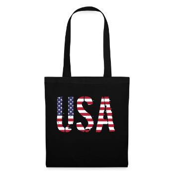 Les États-Unis aux couleurs du drapeau américain drapeau - Sac en tissu - noir - Devant