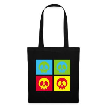 Pop art manga skull - Tote Bag - black - Front