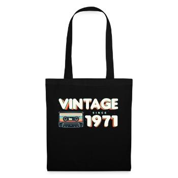 Retro Vintage 1971 Nostalgic Birthday Men Women - Tote Bag - black - Front