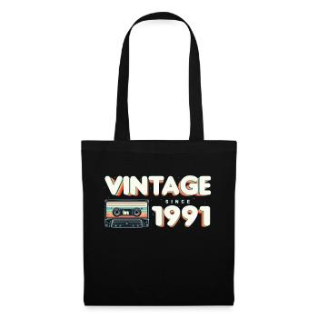 Klassische & nostalgische Musik Geburtstag - Vintage - Stoffbeutel - Schwarz - Vorne