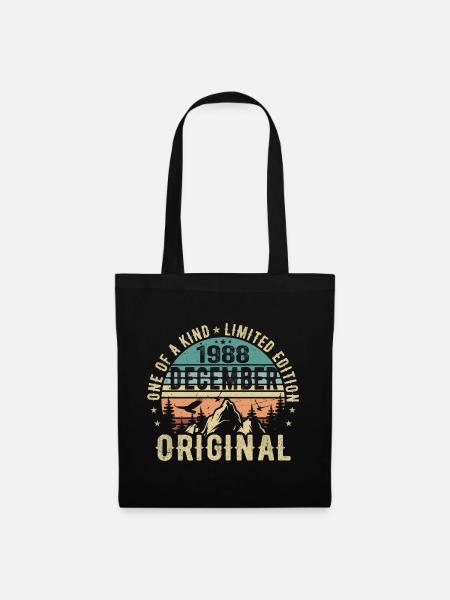 Legenden Geburtstag Dezember 1988 geboren Geschenk - Stoffbeutel - Schwarz