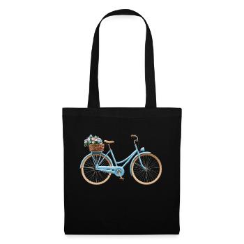 Bicycle with flower basket - Tote Bag - black - Front