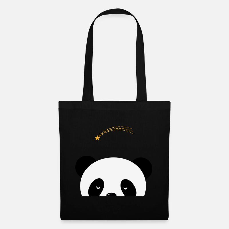 Drømmende panda med stjerneskud - Mulepose - sort