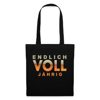 18. Geburtstag Geschenk Endlich Erwachsen Bier - Stoffbeutel - Schwarz - Vorne